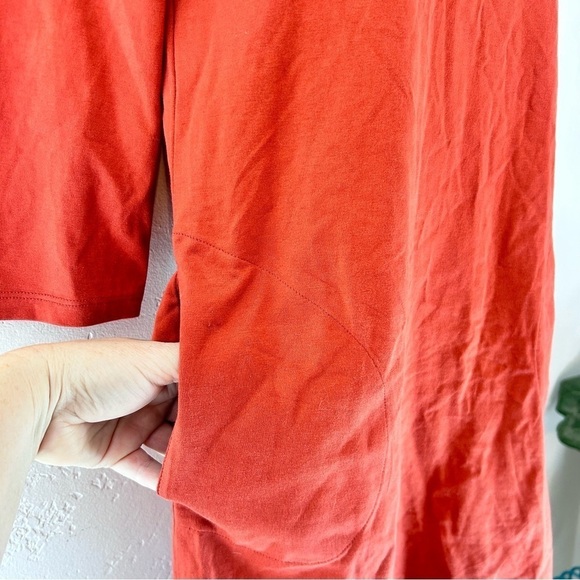 GARNET HILL Barteau Organic Cotton Dress Rust Red Boat Neck Pocket Size 00 NWT - Picture 6 of 14